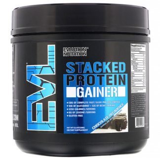 EVLution Nutrition, Stacked プロテイン・ゲイナー(Stacked Protein Gainer)、チョコレート・デカデンス、328g (Discontinued Item)
