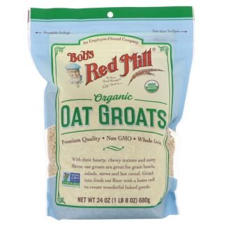 Bob's Red Mill, オーガニックオートグローツ、全粒、680 g（24 oz）