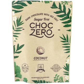 ChocZero, 砂糖不使用、海塩入りダークチョコレート Keto Bark（ケトバーク）、ココナッツ、6オンス (Discontinued Item)