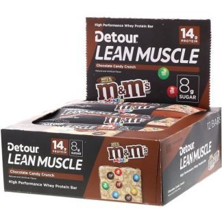 Detour, リーンマッスルバー、チョコキャンディクランチM&M's、12本入り、55g