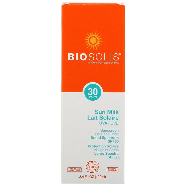 Biosolis, サンミルク、サンスクリーン、SPF 30、100 ml(3.4 fl oz)