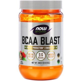 Now Foods, スポーツ、BCAAブラスト、ナチュラルラズベリー、600g（21.16オンス）