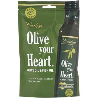 Carlson Labs, Olive Your Heart, Olive Oil & Fish Oil, Basil, 15 Packets, 15 ml Each