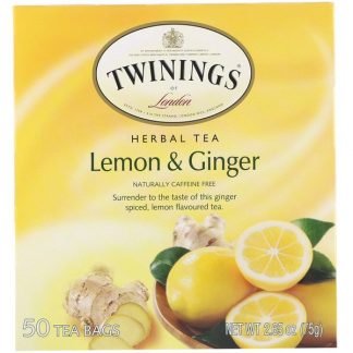 Twinings, ハーバルティー、レモン＆ショウガ、カフェインフリー、ティーバッグ50個入り、75g