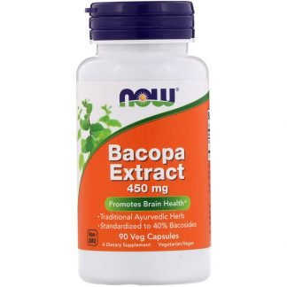 Now Foods, バコパエキス、450 mg、植物性カプセル90粒
