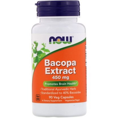 Now Foods, バコパエキス、450 mg、植物性カプセル90粒
