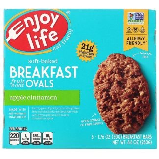 Enjoy Life Foods, ソフトベイク朝ごはんフルーツ＆オート麦、アップルシナモン、5本入り、各50g