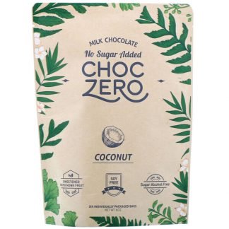 ChocZero, ミルクチョコレート ケトバーク、加糖なし、ココナッツ、6本、各1oz (Discontinued Item)