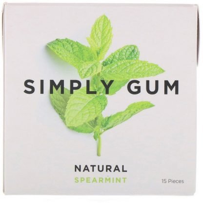 Simply Gum, スペアミントナチュラルガム、15個