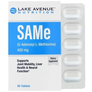 Lake Avenue Nutrition, SAMe（S-アデノシルメチオニン）、400mg、60粒