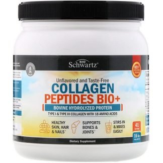 BioSchwartz, Collagen Peptides Bio+, Unflavored, 16 oz (454 g)