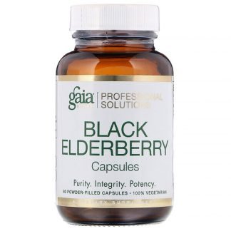 Gaia Herbs Professional Solutions, ブラックエルダーベリー、粉末カプセル60錠