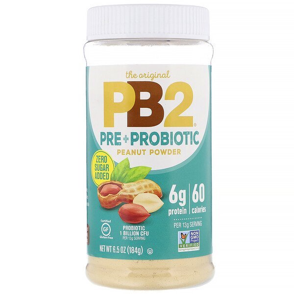 PB2 Foods, オリジナルPB2、プレ+プロバイオティクスピーナッツパウダー、184 g(6.5 oz)