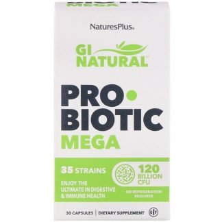 Nature's Plus, GIナチュラルプロバイオティクスメガ、120億CFU、カプセル30粒