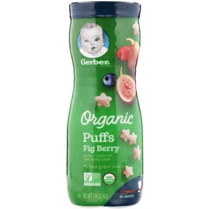 Gerber, オーガニックパフ、イチジク、42g（1.48oz）