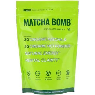 RSP Nutrition, 抹茶ボム、香料無添加抹茶、140g
