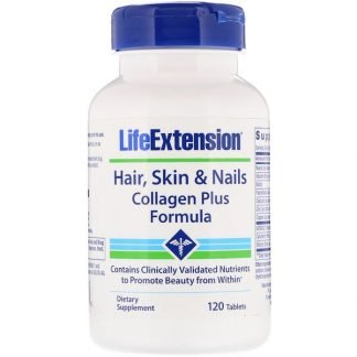 Life Extension, Hair, Skin & Nails, Collagen Plus Formula, 120 Tablets