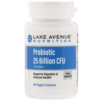 Lake Avenue Nutrition, プロバイオティクス、10菌株、250億CFU、植物性カプセル60粒