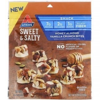Atkins, Sweet & Salty Snacks, Honey Almond Vanilla Crunch Bites, 5.29 oz (150 g)