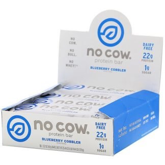No Cow, プロテインバー、ブルーベリーコブラー、12本、各60 g（2.12 oz）