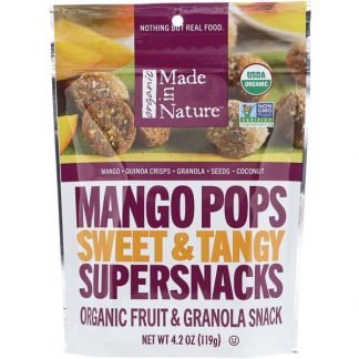 Made in Nature, オーガニックマンゴーポップ、甘味とピリッとした味のスーパースナック、4.2 oz (119 g)