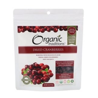 Organic Traditions, ドライクランベリー、4オンス (113 g)