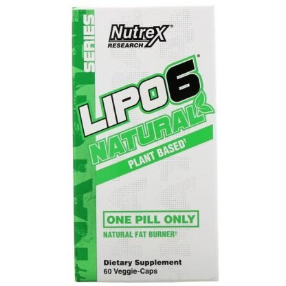 Nutrex Research, ナチュラル・シリーズ(Natural Series)、Lipo-6天然脂肪燃焼剤、植物性、植物性カプセル60錠