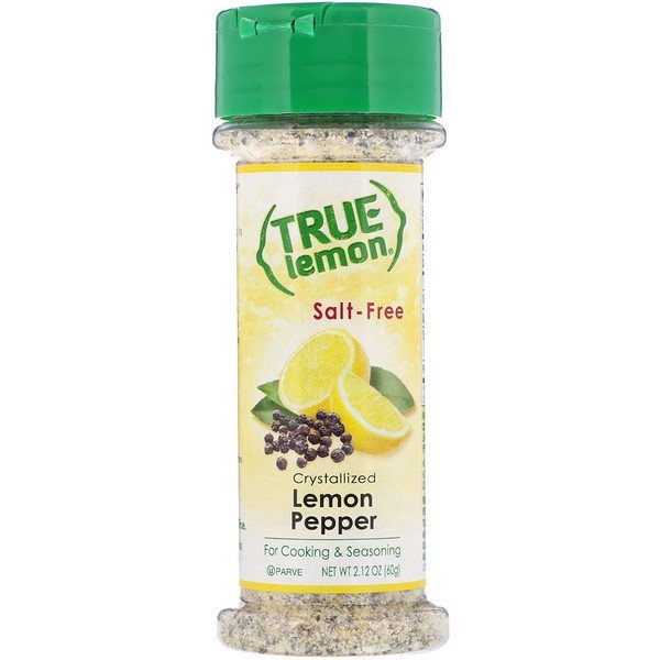True Citrus, True Lemon、結晶化レモンペッパー、無塩、2.12 oz (60 g)