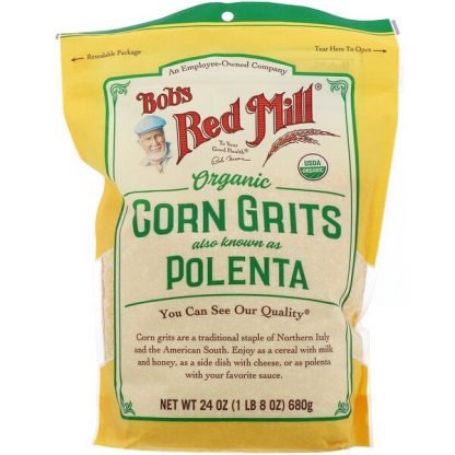 Bob's Red Mill, オーガニックコーングリッツ（ポレンタ）、680 g（24 oz）