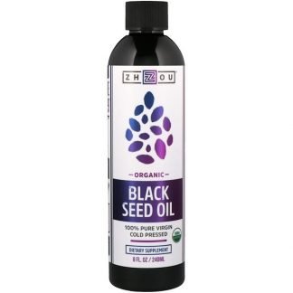 Zhou Nutrition, オーガニック、100％ピュアバージンブラックシードオイル、コールドプレス、8 fl oz (240 ml)