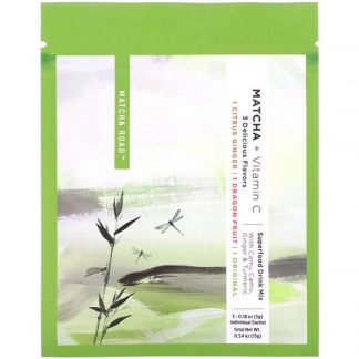 Matcha Road, 抹茶＋ビタミンC、トライアルパック（シトラスジンジャー、ドラゴンフルーツ、オリジナル）、3袋、各5g（0.18oz）