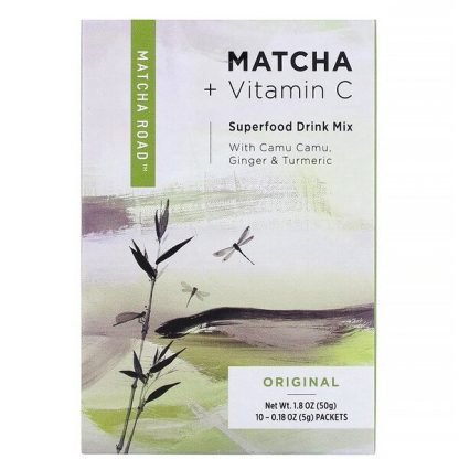 Matcha Road, 抹茶＋ビタミンC、スーパーフードドリンクミックス、オリジナルフレーバー、10袋、各5g（0.18オンス）