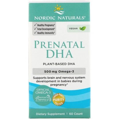 Nordic Naturals, 妊婦用プレナタルDHAサプリ、500mg、ソフトジェル60粒