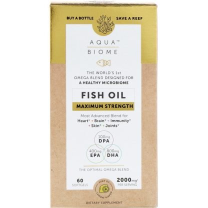 Enzymedica, Aqua Biome, Fish Oil, Maximum Strength, Lemon Flavor, 2,000 mg, 60 Softgels
