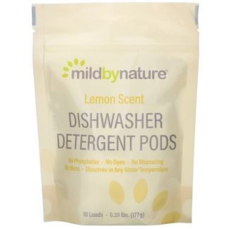 Mild By Nature, 自動食洗器用洗剤ジェルボール、レモンの香り、10回分、0.39lbs、177g（6.24oz）