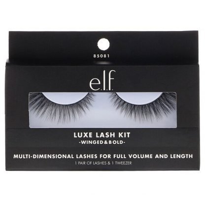 E.L.F., ラックスラッシュキット、ウィングド＆ボールド、付けまつげ1個＆ピンセット1個