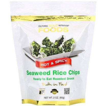 California Gold Nutrition, Seaweed Rice Chips, Hot & Spicy, 2 oz (60 g)