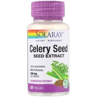 Solaray, セロリシードエキス、100mg、植物性カプセル30錠