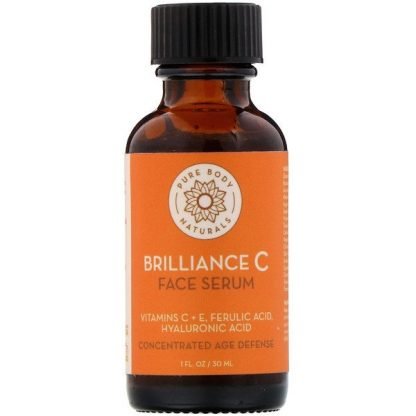Pure Body Naturals, ブリリアンス C フェイスセラム、1 fl oz (30 ml)