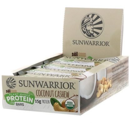 Sunwarrior, ソルグッド、植物由来プロテインバー、ココナッツカシュー、12本、各60 g（2.11 oz）