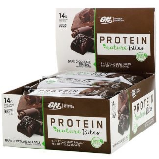 Optimum Nutrition, プロテインネイチャーバイツ、ダークチョコシーソルト、9パック、各56g（1.97oz）