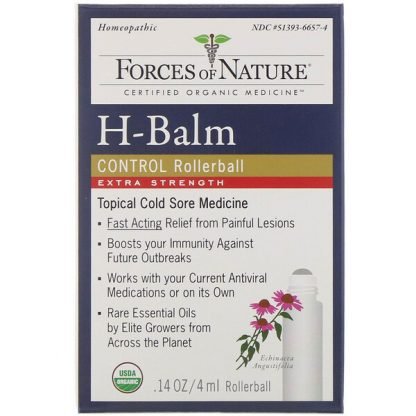 Forces of Nature, Hバームコントロール、エクストラストレングス、ローラーボール、4 ml（0.14 oz）