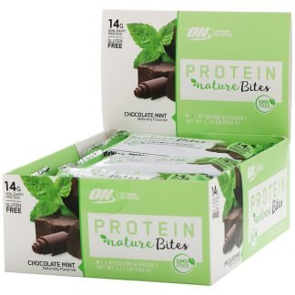 Optimum Nutrition, プロテインネイチャーバイツ、チョコミント、9パック、各56g（1.97oz）