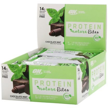 Optimum Nutrition, プロテインネイチャーバイツ、チョコミント、9パック、各56g（1.97oz）