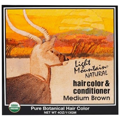 Light Mountain, ナチュラル ヘアカラー & コンディショナー、ミディアムブラウン、4 oz (113 g)