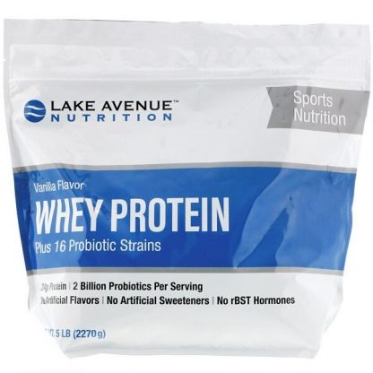 Lake Avenue Nutrition, ホエイタンパク質＋プロバイオティクス、バニラ風味、2270g（5lb）