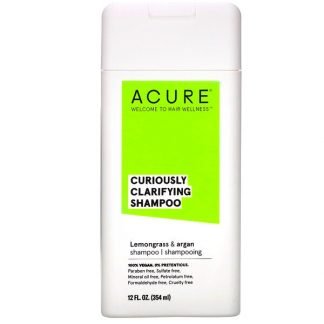 Acure, キュリオスリー・クラリファイング・シャンプー、レモングラス & アルガン、12 fl oz (354 ml)