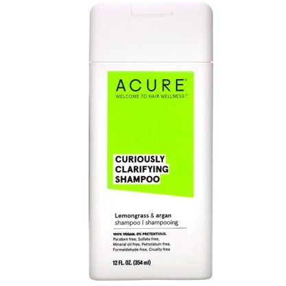 Acure, キュリオスリー・クラリファイング・シャンプー、レモングラス & アルガン、12 fl oz (354 ml)