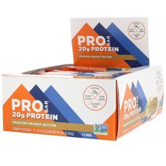 ProBar, ProBar（プロバー）、プロテインバー、フロストピーナッツバター、12本、各170 g（2.47 oz）