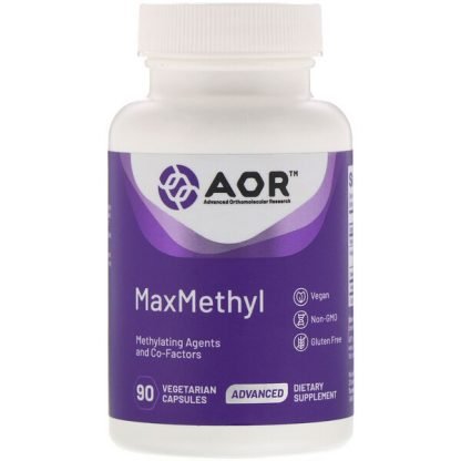Advanced Orthomolecular Research AOR, マックスメチル、植物性カプセル90粒